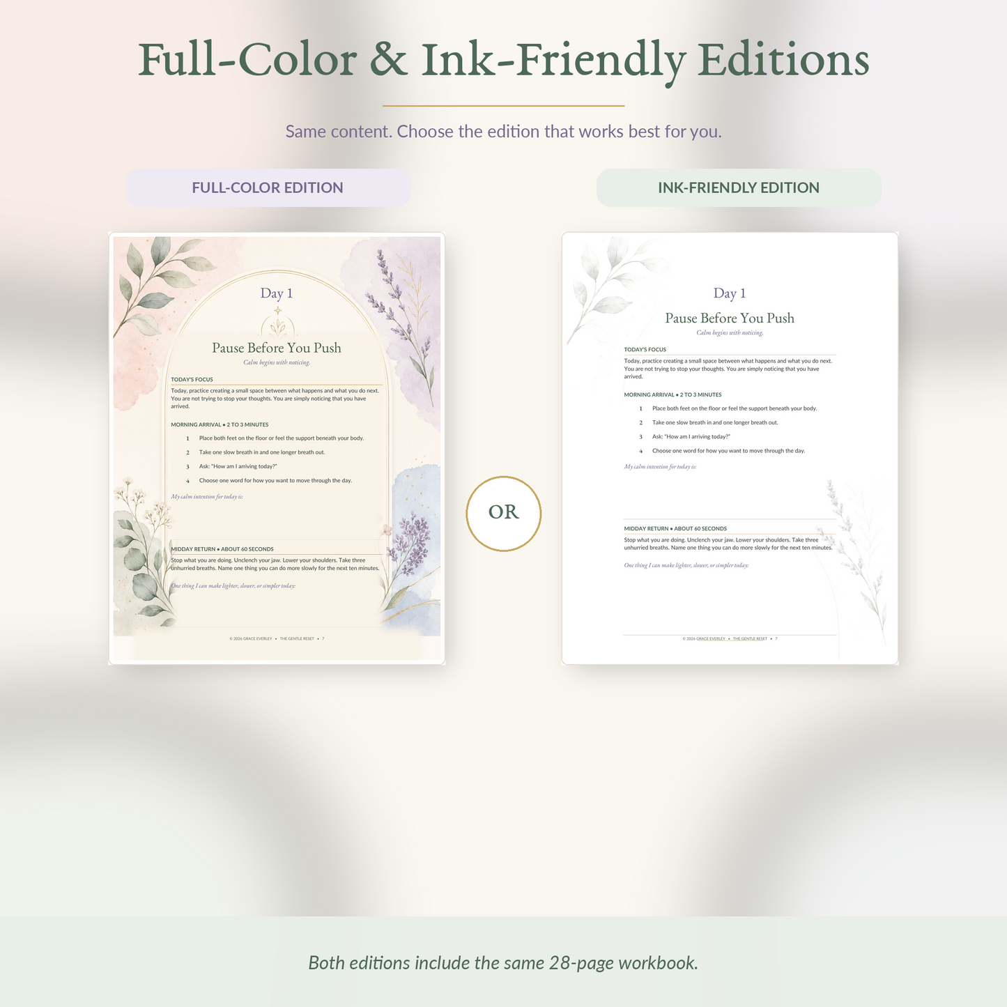 The Gentle Reset: A 7-Day Daily Calm Reset Kit